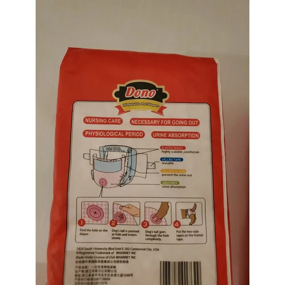 Dono Disposable Pet Diapers for Dogs | 12 pack Medium NEW